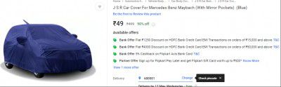 J S R Car Cover For Mercedes Benz Maybach (With Mirror Pockets)