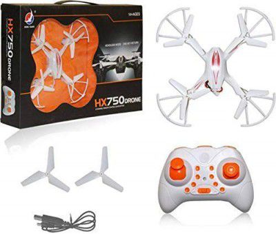 J.S Toys Plastic HX750 Drone Quad Copter for Kids Without Camera with Unbreakable Blades for Kids, White