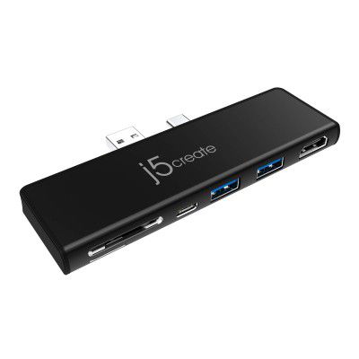 j5create Surface Pro 7 Ultradrive Mini Dock, 6-in-2, 4K60 HDMI, 10Gbps USB-A x 2