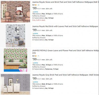 Jaamso Royals Wall Sticker Upto 90% Off | Starts ₹81