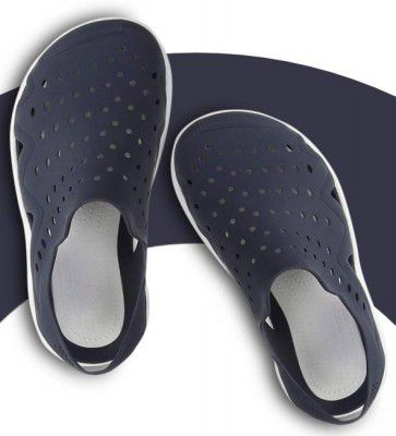 Jabra Women PVC|Ultralightweight|Comfort|Summer Trendy|Outdoor Blue, White Clogs Sandal