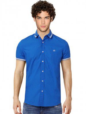 JACK & JONES Men Cotton Slim Fit Opaque Casual Shirt