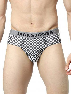 Jack & Jones Men's Cotton Blend Modern Regular Checkered Briefs (Pack of 1)