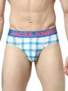 JACK & JONES Men's Cotton Blend Modern Regular Checkered Briefs (Pack of 1)...