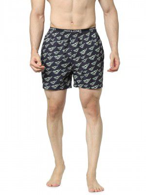 Jack & Jones Men's Cotton Blend Modern Regular Printed Boxer Shorts (Pack of 1)