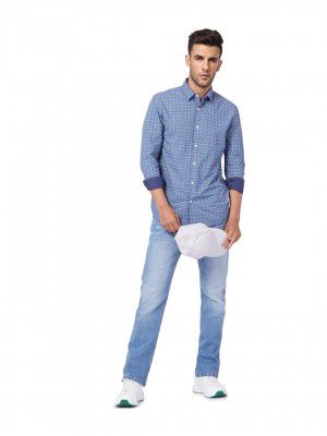 JACK & JONES Men's Cotton Printed Regular Fit Shirt