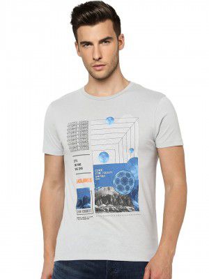 JACK & JONES Men's Cotton Printed Slim Fit T-Shirt