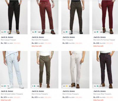 Jack & Jones Men Trouser Upto 75% Off | Starts @769