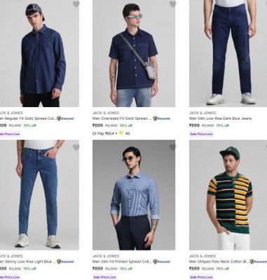 Flipkart Loot : Flat 70% OFF - Jack & Jones Clothings | For Mens