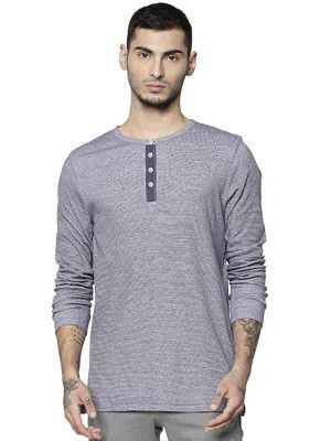Jack & Jones Mens Henley Neck Slub T-Shirt