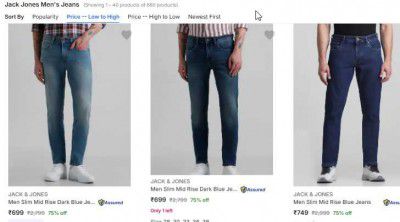 Jack Jones Mens Jeans starting @ ₹749
