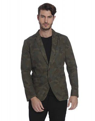 Jack & Jones Mens Notch Lapel Slim Fit Cotton Blazer