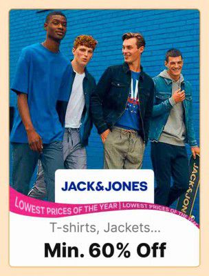 Jack & Jones T-Shirts @ minimum 60% off on Flipkart Big Billion Days   