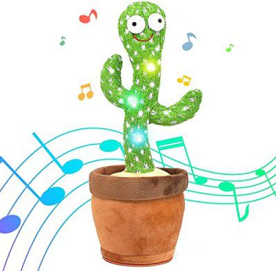 Jack Royal Cactus Dancing Talking Toy Plush Toy Wriggle & Singing Recording Repeat What You Say Funny Education Toys for Babies Children Playing Home Decoration