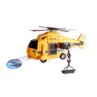 Jack Royal Fire Rescue Helicopter Pull Back Friction Power Toy - Scaled Model with Projection Lights and Sound Toy I