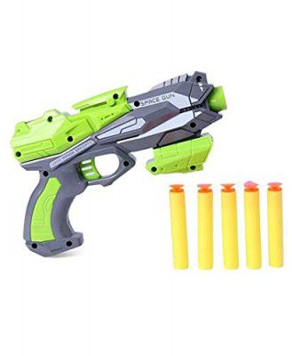 Jack Royal Foam Blaster Gun Toys Safe and Long Range Galaxy Gun with Soft Bullets for 3+ Kids - Green