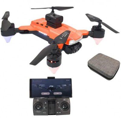 Jack Royal Foldable Pro Drone for Kids | Obstacle Avoidance Drone | 360 Degree Flip Functionality | Foldable Toy Drone with Dual Camera | 3 Speed Modes (ORANGE)