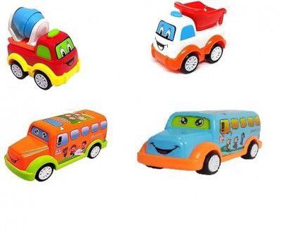 Jack Royal Unbreakable Pull Back Vehicles (Pack of 4) - Multicolor