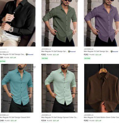 Flipkart : Up to 84% OFF - Jackbella Casual Shirts