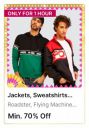 Jackets & Sweatshirt @ Minimum 70% Off...