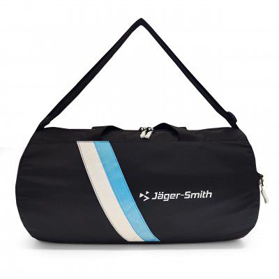 Jager-Smith GB 600 Multipurpose Gym Bag with Shoe Compartment (Black, White & Sea Blue)