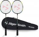 Jager-Smith PB 3000 Combo with Full Cover Black Strung Badminton Racquet  (Pack of: 2, 98 g)...