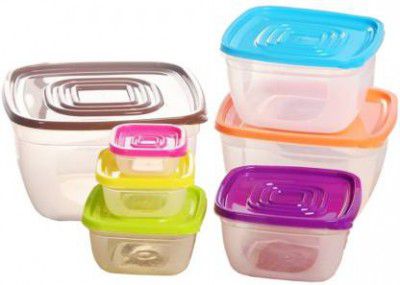 JAGUAR PLASTIQUE - 2 L Plastic Utility Container (Pack of 7, Multicolor)