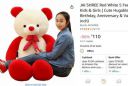 JAI SHREE Red White 5 Feet Soft Plush Teddy Bear for Kids & Girls...