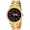 jainx Premium Golden Chain Day and Date Feature Analog Stainless Steel Black Dial Gold Plated Band Wrist Watch for Men - JM1132...