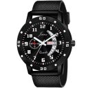 jainx Silicone Strap Black Day and Date Feature Analog Wrist Watch for Men & Boys - JM396...