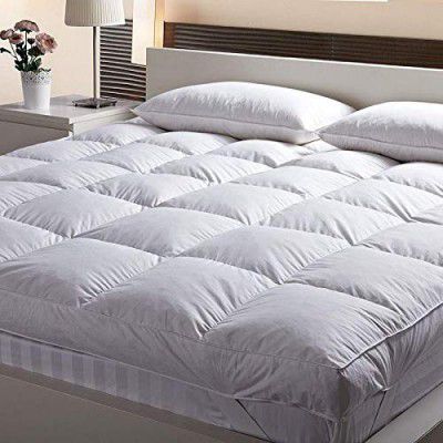 Jaipur Linen Mattress Padding / Mattress Topper 3000 GSM King Size Bed Finest Imported Super Microfiber for Extra Softness- 72 Inch X 78 Inch