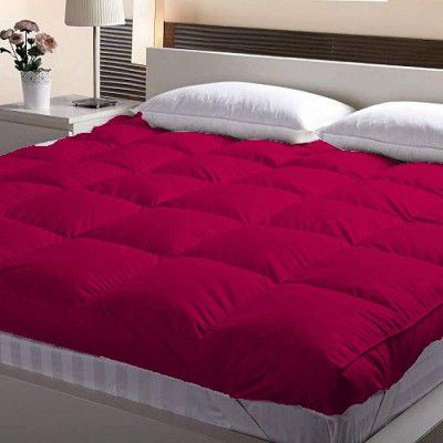 Jaipur Linen Queen Size Bed Finest Super Microfiber Mattress Padding/Topper-Wine (60x78Inches)