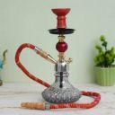 JaipurCrafts Premium Designer Crystal D-Base Style 12 inch Glass, Iron Hookah  (Red)...