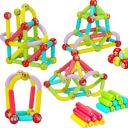 Amazon Brand - Jam & Honey Magnetic Roundels Building Blocks for Kids | STEM Toy | 32 Pieces...