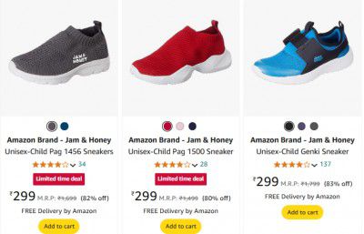 Jam & Honey Unisex Sneakers Starts at Rs 299