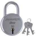 JAMMER Round 50 Lock and Keys, 6 Steel Lever, Single Locking, Small Size Padlock for Home, Size 50mm, Home Improvement Protection Silver Fnish (3 Keys)...