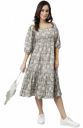 Janasya Women Grey Cotton Knee Length Dress...