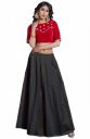 Janasya Women's Black Cotton Printed Ethnic Kali Skirt...