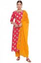 Janasya Women's Poly Crepe A-Line Kurta With Pant And Dupatta...