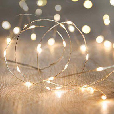 JANISH 3 Meter Battery Operated Silver String LED Lights 30 LED