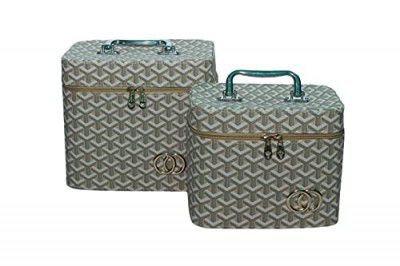 Janvi Beauty Latest Stylish Makeup Bag for Women | Cosmetic Storage Boxes | Jewellery Organizer | Toiletry Box with Compact Magnifying Mirror for Travel (Combo Pack)