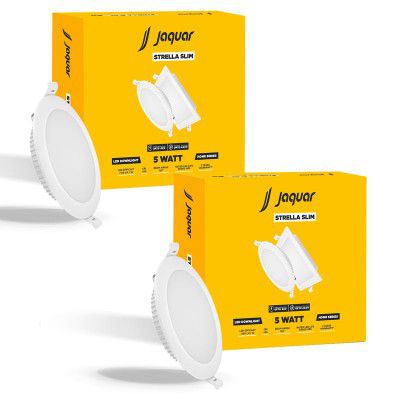 Jaquar Strella Slim 5W Round Recess Down Light - Cool White (Pack of 2)