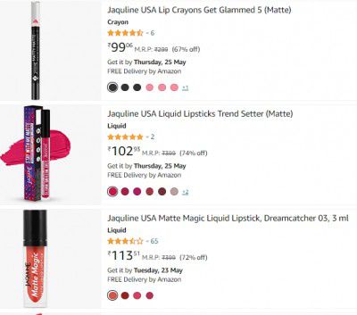  Jaquline USA Beauty Products Upto 77% Off