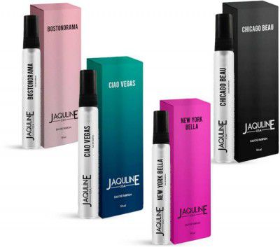 Jaquline USA Enchantment Set of 4 Pocket Perfumes - Bostonorma, New York,Vegas, Chicago Eau de Parfum - 40 ml  (For Men & Women)