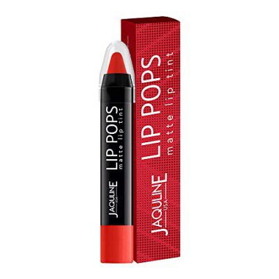 Jaquline USA Lip Pops matte lip tint | Red Pop 02| Argon and Castor oil enriched| long-lasting| nourshing lip POPs
