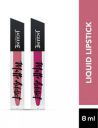 Jaquline USA Luscious Lips Matte Addict Long Lasting Liquid Lipstick Set of 2,  (Pink, 8 ml)...