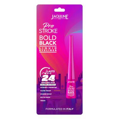 Jaquline USA Pro Stroke 24 Hours Long Lasting Bold Black Liquid Matte Eyeliner Quick-Drying Formula,The Colossal Liner,Water Resistant,Smudge Proof,Quick Drying Black Eye Liner, 3.5Ml