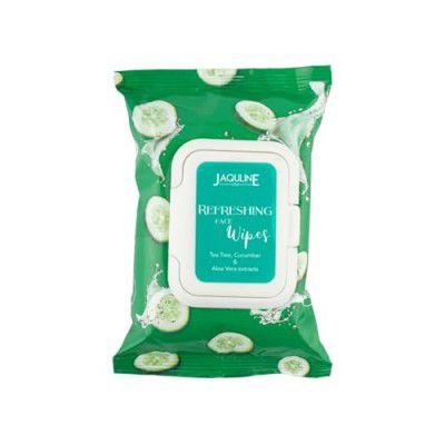 Jaquline USA Refreshing Face Wipes - Enriched with Tea Tree, Cucumber and Aloevera Extracts, 30 Pieces