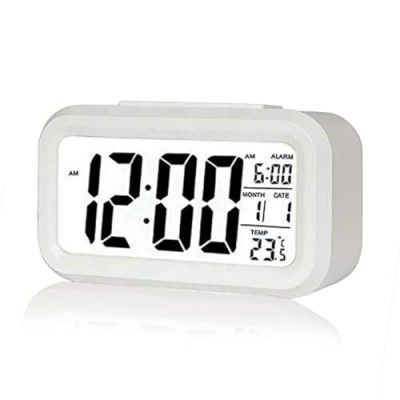 JASIFS Alarm Clock Digital Clock Table Clock for Students Watch (White Clock)