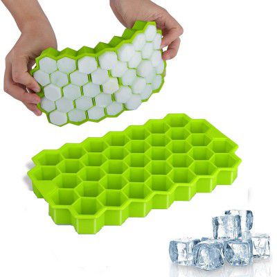 JASIFS Ice Cube Tray with Silicon Ice Mold Trays Flexible Silicone Honeycomb Design 37 Cavity Ice Cube Tray Multicolor (1)
